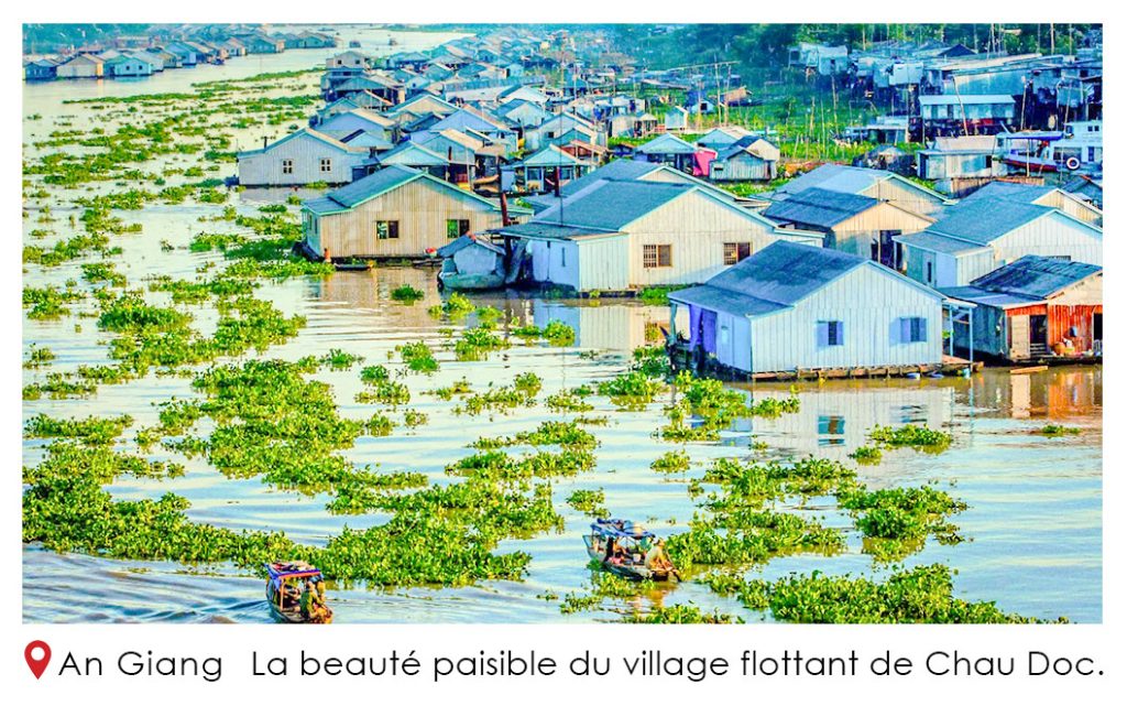 La beaute paisible du village flottant de Chau Doc