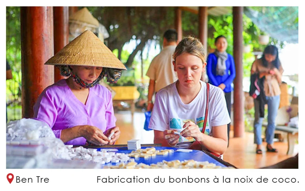 fabrication du bonbons a la noix de coco